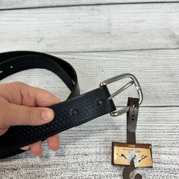 White Mountain Men's Black Textured Genuine Leather Belt Size 3XL ( 50-52) - Picture 6 of 6
